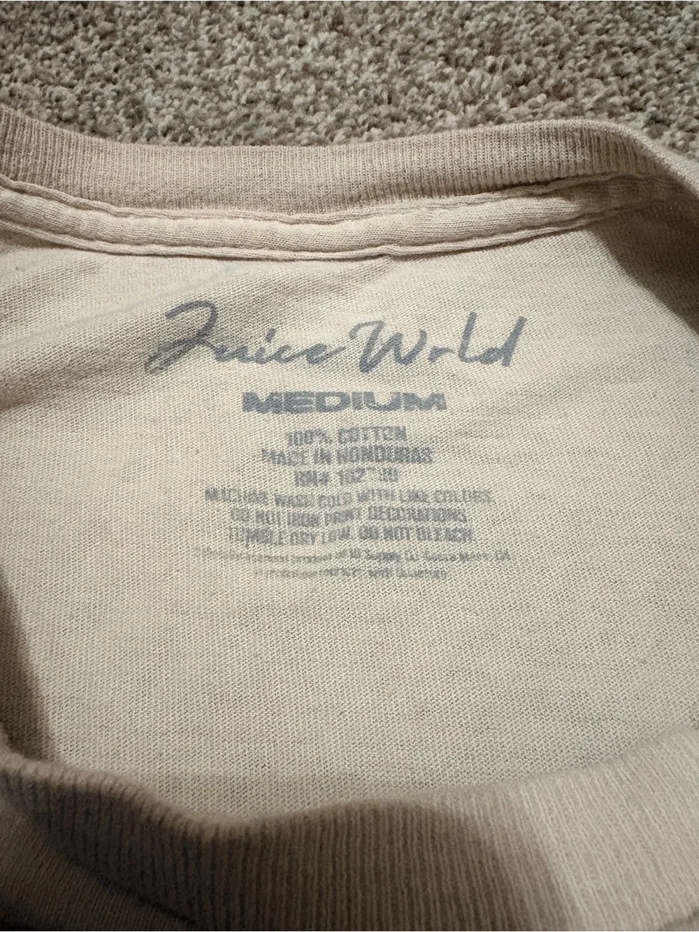 Juice WRLD 'Death Race For Love' Graphic Tee - Cream with Purple & Orange Print